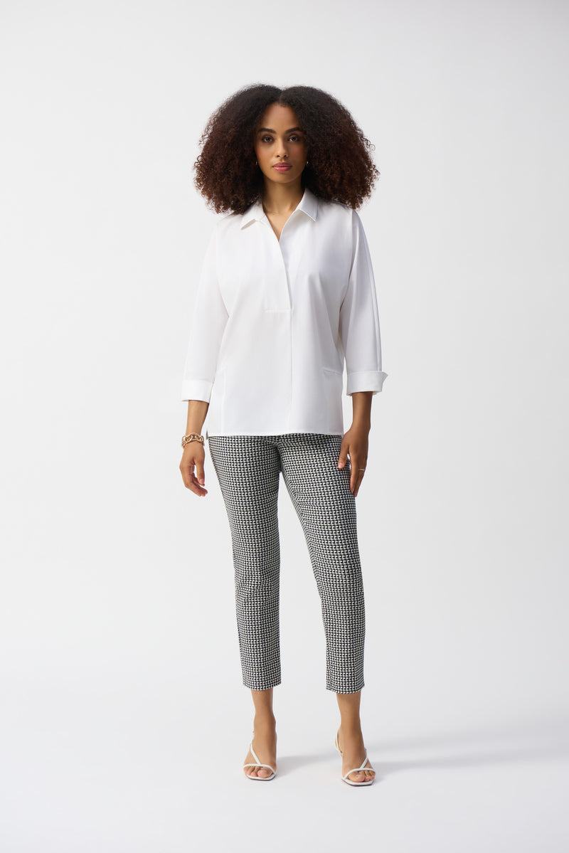 Joseph Ribkoff Poplin Boxy Shirt With Overlapping V-Neck - 251948 - S25