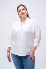 Joseph Ribkoff Poplin Boxy Shirt With Overlapping V-Neck - 251948 - S25