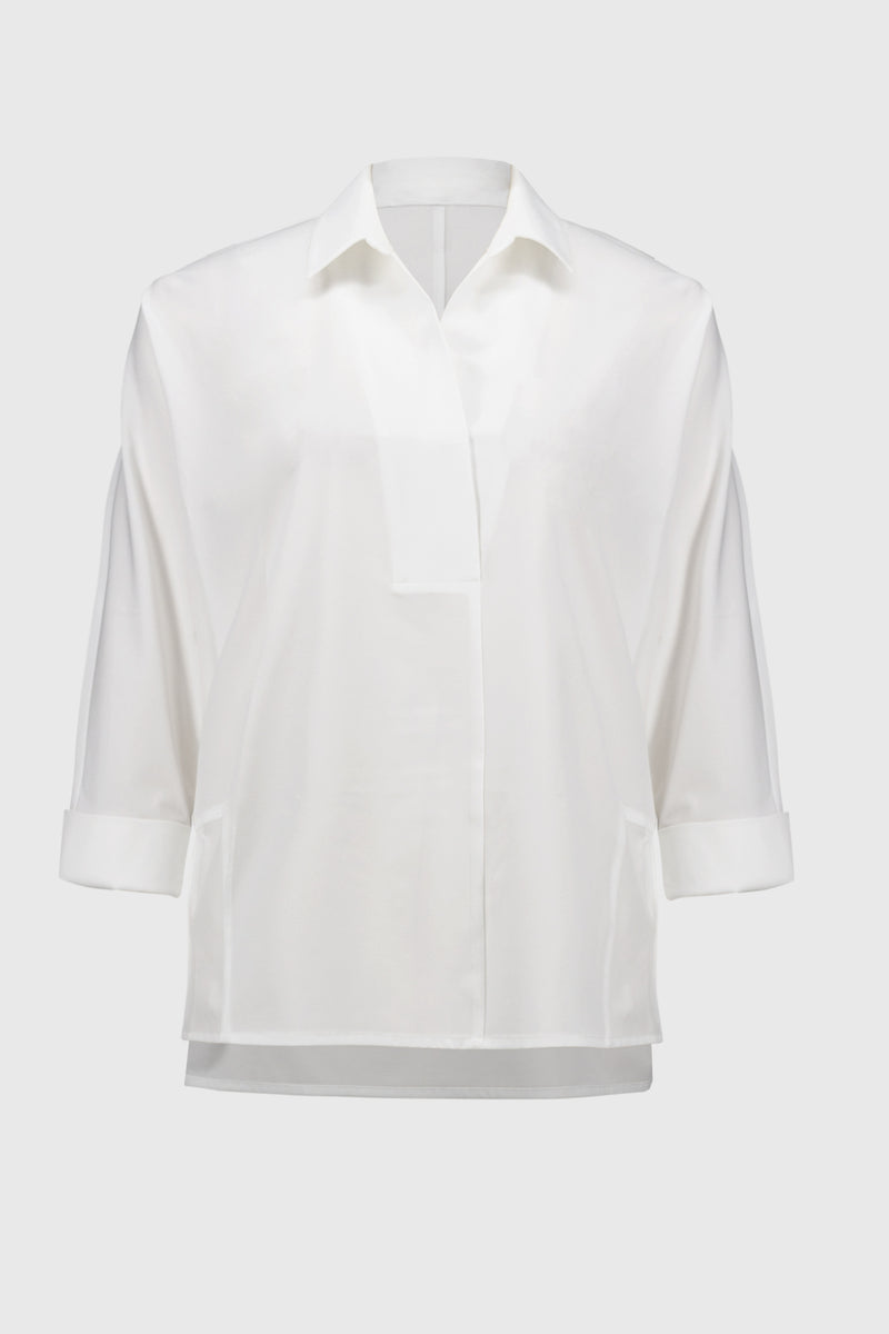 Joseph Ribkoff Poplin Boxy Shirt With Overlapping V-Neck - 251948 - S25