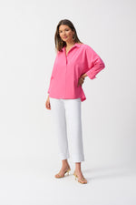 Joseph Ribkoff Poplin Boxy Shirt With Overlapping V-Neck - 251948 - S25