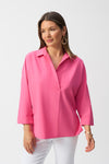 Joseph Ribkoff Poplin Boxy Shirt With Overlapping V-Neck - 251948 - S25