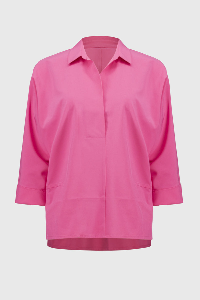 Joseph Ribkoff Poplin Boxy Shirt With Overlapping V-Neck - 251948 - S25