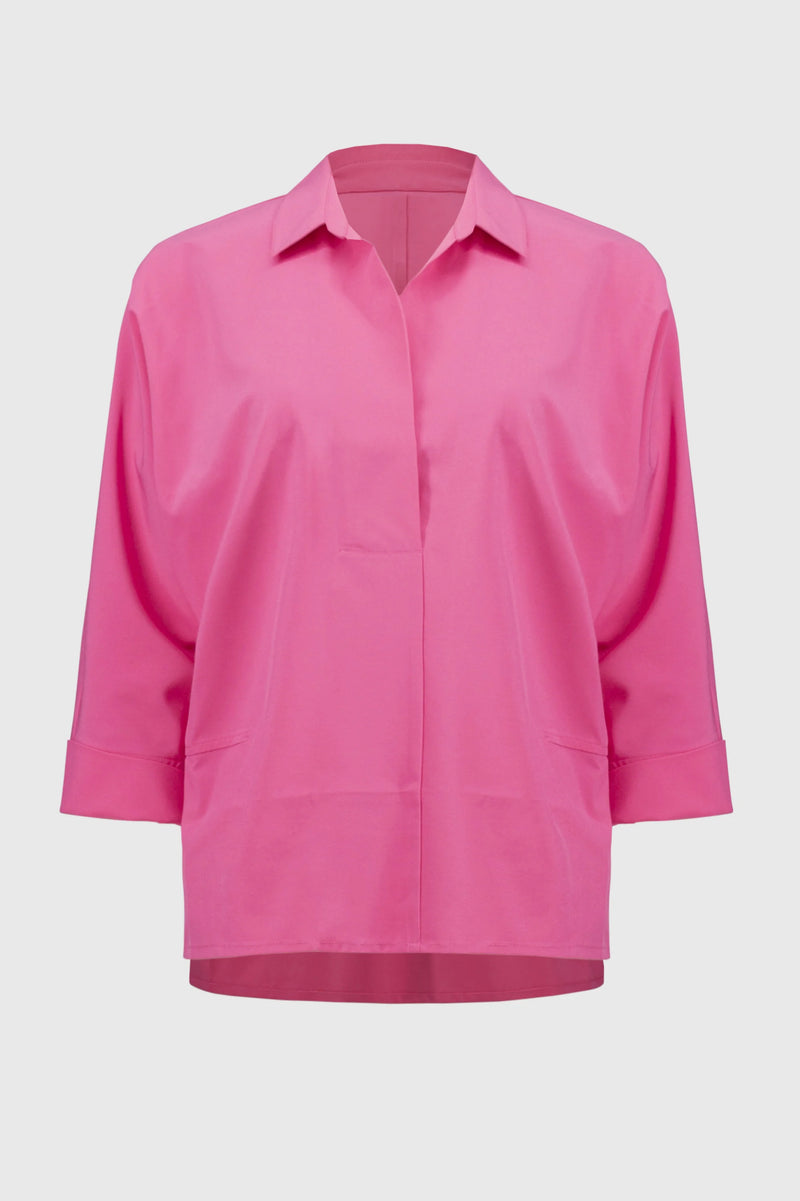 Joseph Ribkoff Poplin Boxy Shirt With Overlapping V-Neck 251948 S25