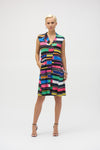 Joseph Ribkoff Silky Knit Stripe Print Trapeze Dress 252171 - S 25