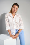 Joseph Ribkoff Cotton Embroidered Eyelet Boxy Blouse 252928 - S 25