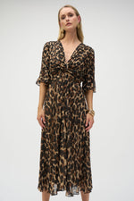 Joseph Ribkoff Chiffon Animal Print Fit and Flare Dress 252935 - S 25