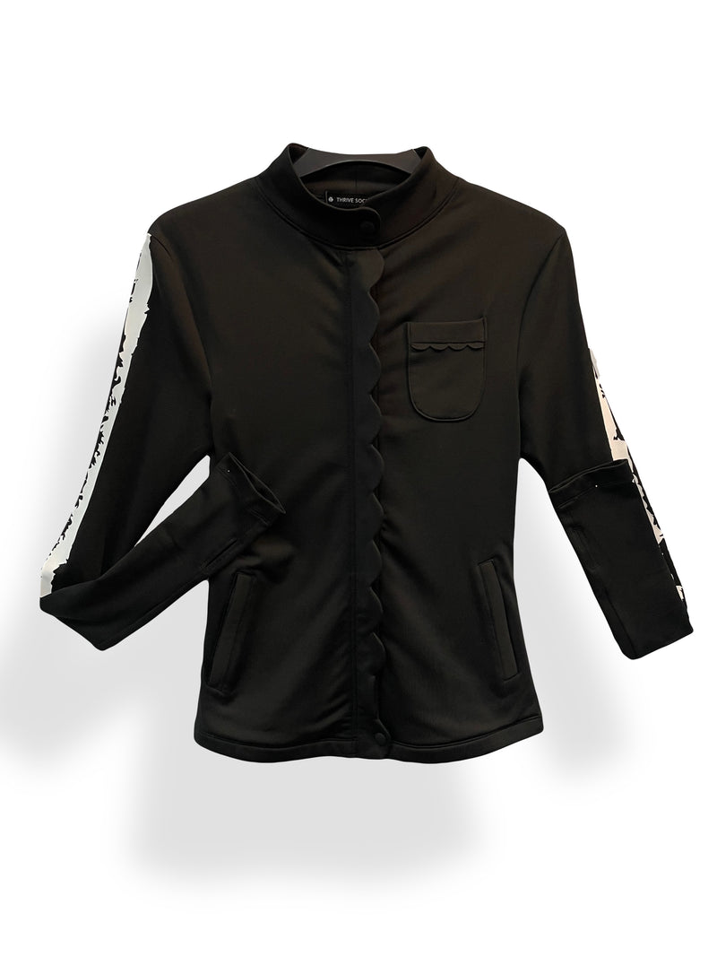 FINAL SALE - Thrive Société Black Scalloped Long Sleeve Jacket 38131145