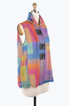 DameePinstripe Colorblock Button Patch Vest 3193-MLT