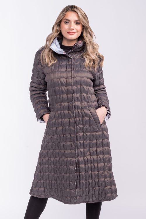 UBU 3212SP-DGPC Quilted Full Length Coat