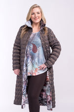 UBU 3212SP-DGPC Quilted Full Length Coat