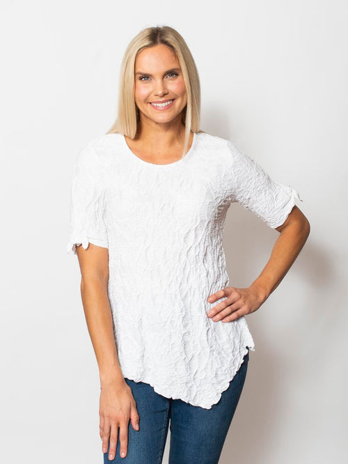 Snoskins Dreamcatcher Scoop Neck Top with Tie sleeves 32658-25S