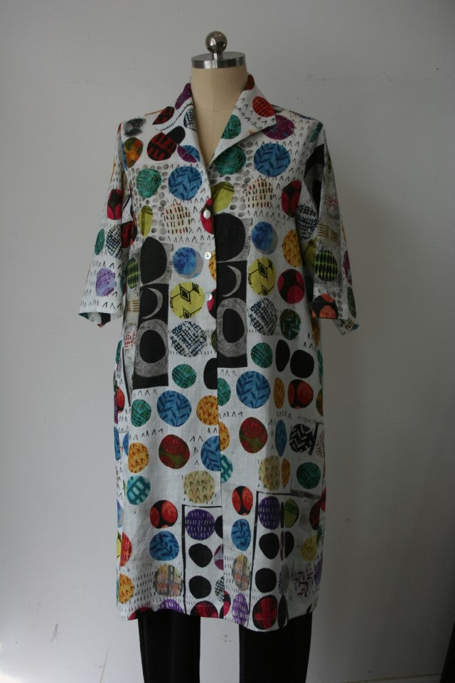 Christopher Calvin Shirt Dress Dots 3704 - S 25