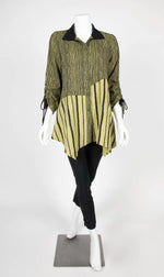 IC Collection Sage Asymmetrical Tunic Blouse W/ Stripes Style 4196B