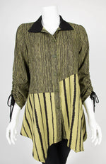 IC Collection Sage Asymmetrical Tunic Blouse W/ Stripes Style 4196B