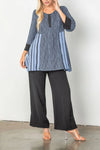 IC Collection Blue Stripe Tunic With Zipper Style 4197T