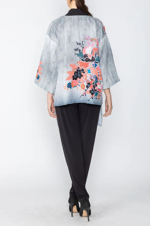 IC Collection Coral Hi-Low Drama Kimono Jacket Style 4217J