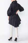 IC Collection STAND SHIRRING COLLAR WAIST-PLEATS DARKTS JACKET Style 4305J