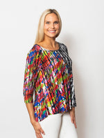 Snoskins Viscose Prints V-Neck top with Flounce sleeves 44566-25S