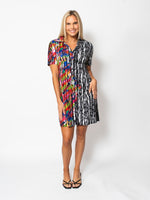 Snoskins Viscose Prints Johnny Collar Dress Short Sleeve 44612-25S