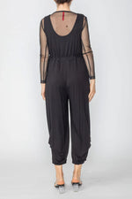 IC Collection Black Round Neck Sleeveless Jumpsuit Style 4469JS