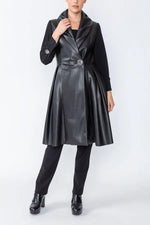 IC Collection PLEATS SHAWL COLLAR FROCK COAT Style 4603J