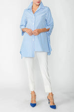 IC Collection Asymmetrical Stripe Shirt 4691B