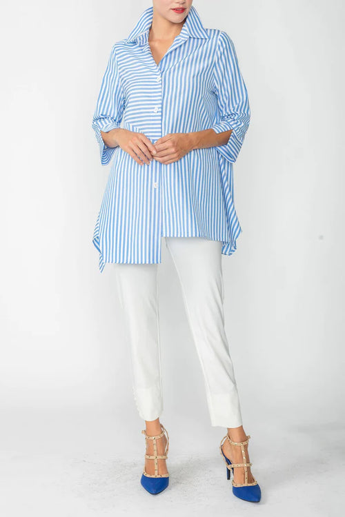 IC Collection Asymmetrical Stripe Shirt 4691B