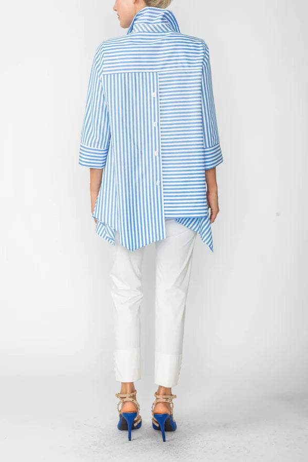 IC Collection Asymmetrical Stripe Shirt 4691B