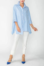 IC Collection Asymmetrical Stripe Shirt 4691B