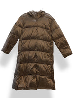 FINAL SALE - C-RO Long Iridescent Quilted Coat E1320RK-426 Bronze