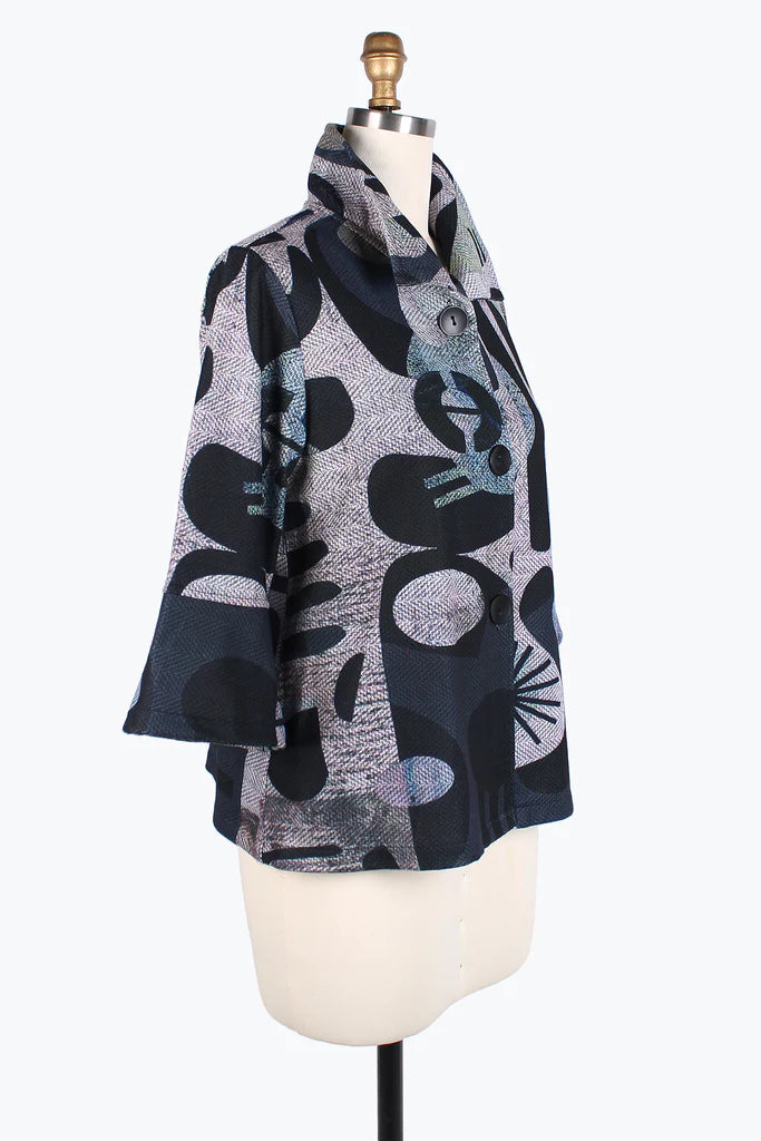 Damee Abstract Art Jacket 4821-Gry