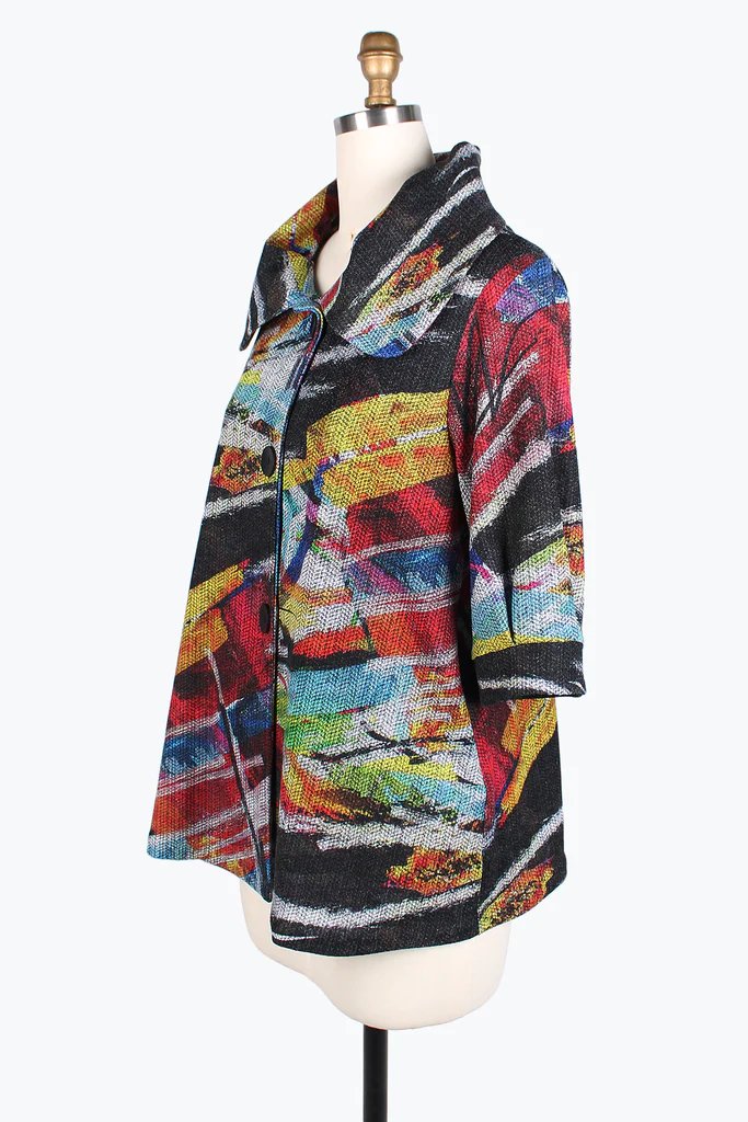 Damee Abstract Painting Swing Jacket 4824-MLT