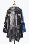 Damee Mixed Pattern Hooded Long Coat 4846-Mlt