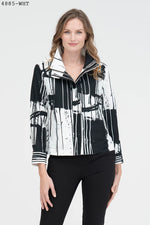 Damee Multi Paint Stroke Biker Jacket 4880-BLK