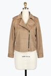 Damee Micro Suede Moto Jacket 4897-Tan F24