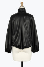 Damee Vegan Leather Drawstring Jacket 4899-blkF24