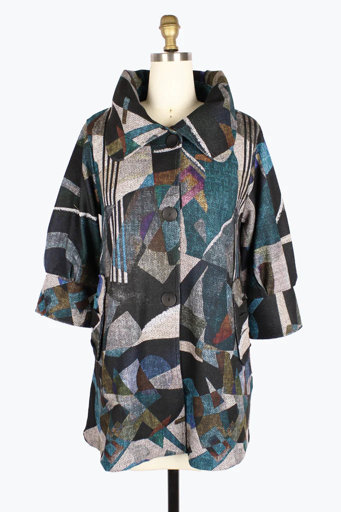 Damee Overlay Art Swing Coat 4903-TEA F24