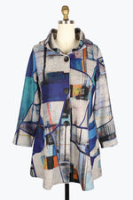 Damee Abstracr Painting Hooded Coat 4905-MLT F24