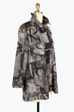 Damee Multi-Print Button Patch Coat 4906-GRY F24