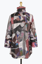 Damee Overlay Art Button Patch Coat 4907-PNK F24