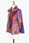 Damee Abstract Painting Puffy Collar Jacket 4912-PNK