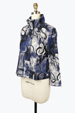 Damee  Multi-Print Biker Jacket 4913-BLU F24