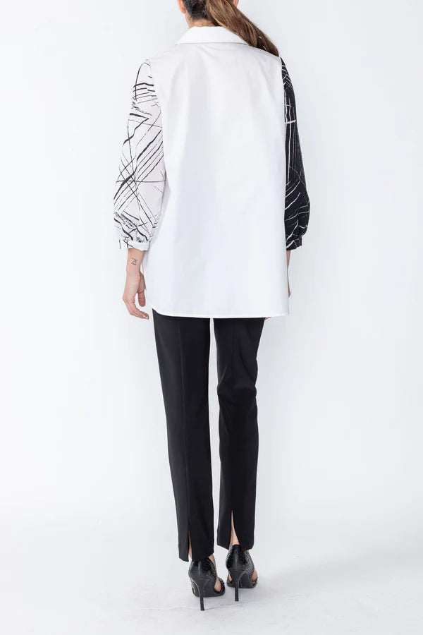 IC Collection CONTRAST BELL SLEEVE SHIRT Style 4932B