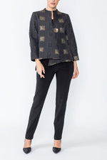 IC Collection ONE BUTTON JACKET W/ GEO METALIC Style 5077J