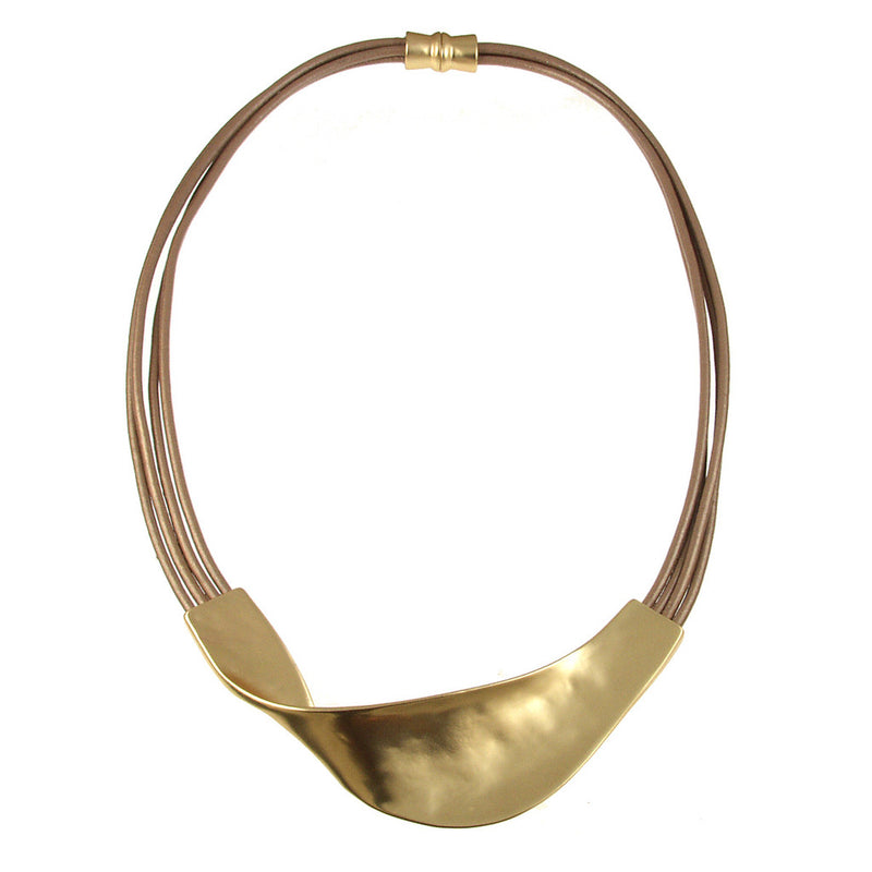 Origin 5189-63 - LIGHT MATTE GOLD/CHAMPAGNE TWIST LEATHER NECKLACE - 18"