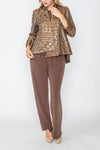 IC Collection Mocha Mix Metallic Asymmetrical Jacket Style 5341J