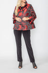 IC Collection Red 3-Button High Collar Jacket Style 5355J