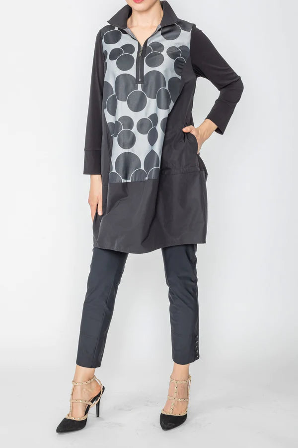 IC Collection Bubble Tunic W/ Dots & Pocket Style 5411T