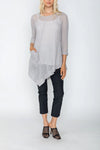 IC Collection Gray Drape Pocket Mesh Tunic Top Style 5483T