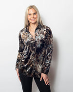 Snoskins Marble Velvet Button Shirt 56379-24F